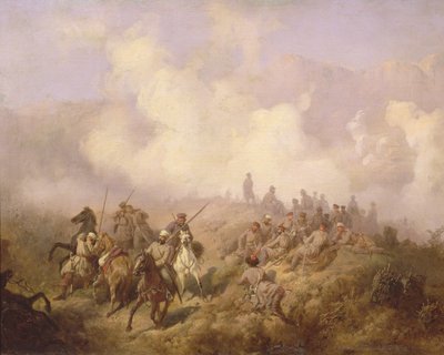 Une scène de la guerre russo-turque en 1877-78, c.1870-80 - Aleksei Danilovich Kivshenko